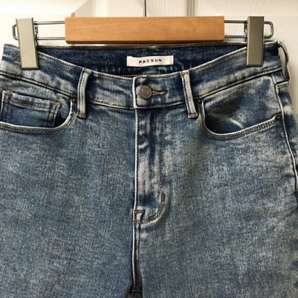 PACSUN Blue Acid Wash High Rise Jeggings - Picture 3 of 8